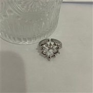 ( 4 White K A 1 15)occidental style retro love ringins personality Five-pointed star zircon opening