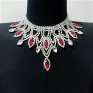 ( red)occidental style exaggerating Rhinestone necklace  fashion personality luxurious multilayer drop necklace brillia