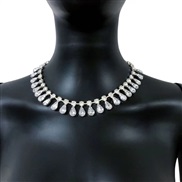 ( Silver)occidental style retro palace wind temperament chain woman  drop diamond claw chain brief samll wind necklace 