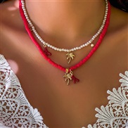 ( 3  Gold2 4342)occidental style  wind Shells tassel multilayer necklace  starfish woman