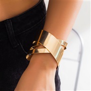 occidental style  fashion Metal surface bangle  personality hollow geometry opening
