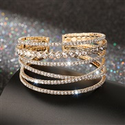 ( Gold)occidental style diamond steel wire bangle row opening twining Rhinestone bracelet fully-jewelled woman