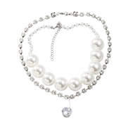 ( Two piece suit)trend Alloy diamond imitate Pearl necklace two occidental style woman elegant banquet