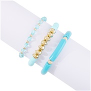( blue) occidental style beads weave  Bohemia brief fresh sweet more bracelet set