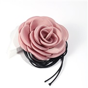 (X 411  Pink) occidental style handmade Cloth flowers belt necklace  pure chain woman