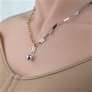 fashion double color chain silver personality lady necklace