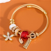 fashion concise flash diamond flowers accessories temperament lady bangle