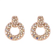 ( white) occidental style geometry diamond all-Purpose trend fashion leisure earrings Earring woman