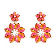 ( Color)creative flowers hollow fashion lady pendant leisure personality exaggerating earrings