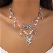 ( 6  White K 6 97)occidental style beads samllyk butterfly wind more necklace