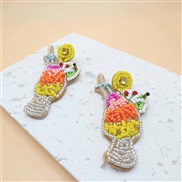 occidental style handmade weave beads fashion exaggerating Bohemian style lady earrings