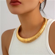 ( 1  Gold 5764)occidental style  punk exaggerating snake Africa Collar  geometry Metal clavicle