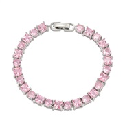 ( Pink)bronze embed zircon bracelet woman color chain fashion occidental style