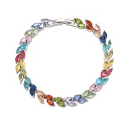 ( Color)bronze embed zircon bracelet woman colorful diamond leaves chain fashion lovers occidental style