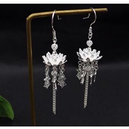 ( Silver) new earrings long style tassel earring wind temperament bride Earring