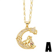 (A) embed zircon pendant necklace woman personality all-Purpose samll necklacenkb