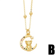 (B) embed zircon pendant necklace woman personality all-Purpose samll necklacenkb