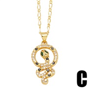 (C) embed zircon pendant necklace woman personality all-Purpose samll necklacenkb
