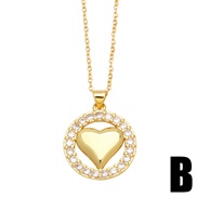 (B) embed zircon love necklace woman temperament all-Purpose clavicle chainnkb