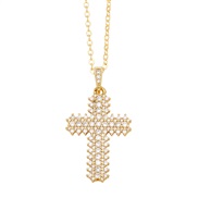 ( white)occidental style cross necklace samll embed color zircon gilded clavicle chainnkb