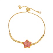 ( red)bracelet womanins wind occidental style brief Five-pointed star gilded braceletbrc