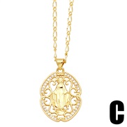 (C) cross necklace occidental style fashion embed zircon clavicle chainnkb