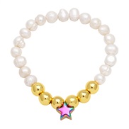 ( blue Five pointed star ) Pearl love bracelet personality creative star beadsbrm