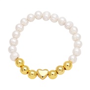 ( Goldpeach heart  ) Pearl love bracelet personality creative star beadsbrm