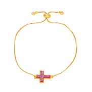 ( red)occidental style fashion cross bracelet woman samll high gilded braceletbrc