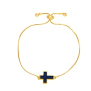 ( blue)occidental style fashion cross bracelet woman samll high gilded braceletbrc