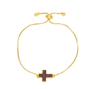 (purple)occidental style fashion cross bracelet woman samll high gilded braceletbrc