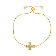 ( Gold)occidental style fashion cross bracelet woman samll high gilded braceletbrc