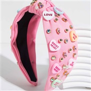 ( Pink) fashion high Headband woman diamond Word love fitting width