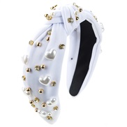 ( white)occidental style fashion trend love Pearl Headband woman width all-Purpose high