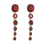 (coffeeg )earrings exaggerating long style tassel Oval colorful diamond silver earrings woman retro elegant