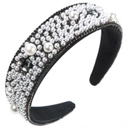 ( black) occidental style retro width Headband woman fashion Pearl ornament temperament Headband high banquet