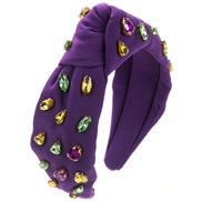 (purple)occidental style Headband woman layer Cloth handmade glass diamond high temperament
