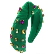 ( green)occidental style Headband woman layer Cloth handmade glass diamond high temperament