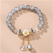 (BZ1999huise) occidental style flowers glass beads woman bracelet fashion temperament woman glass pendant