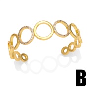 (B Gold)occidental style personality exaggeratingins fashion temperament high opening bangle womanbrc