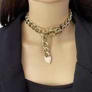 ( necklace Gold)occidental style punk retro chain necklace woman fashion Metal clavicle chain