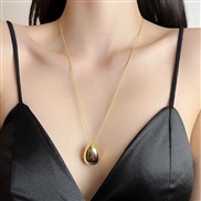 ( Gold2.8*2cm) retroV wind surface drop pendant necklace high sweater chain chain