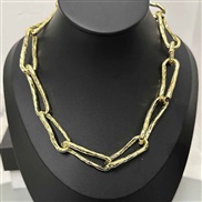 ( Gold necklace)sasa same style occidental style retro high chain Stripe chain necklace Street Snap clavicle chain