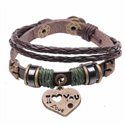 ( brown)emu love braceletI ove You retro real leather weave bracelet samll