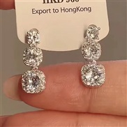 (A1473silvery )silver Korea zircon geometry earrings woman super samll diamond ear stud Earring