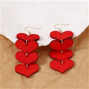 ( red)sweet love earring high high quality personality Earring exaggerating Peach heart temperament