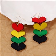 ( Color)sweet love earring high high quality personality Earring exaggerating Peach heart temperament