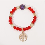( red)occidental style spring summer leisure  personality crystal Life tree beads bracelet