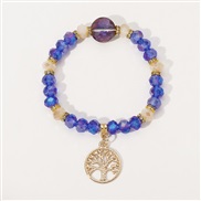 ( Navy blue)occidental style spring summer leisure  personality crystal Life tree beads bracelet