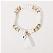 ( white) Nation samll new medium tassel bracelet  Bohemia color crystal beads circle